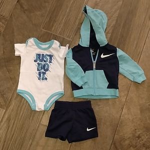 Nike outfit with shorts, inside, and jacket